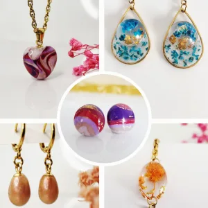 Présentation de bijoux raffinés, ensemble de 5bijoux